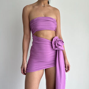 Bahia Maria Mia Mini Dress Small Orchid Lilac Hot Girl Night Out Glam Statement